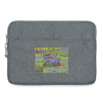 Foret violette collage jacinthe sauvage - Sacoche pour ordinateur portable 15 pouces - gris chiné - Devant