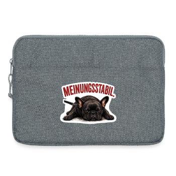 Frenchie – Meinungsstabil Bully - Laptoptasche 15" - Grau meliert - Vorne