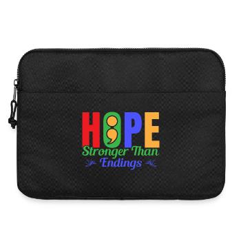 Point-virgule Prévention du suicide Espoir Plus fort Semi - Sacoche pour ordinateur portable 15 pouces - noir - Devant