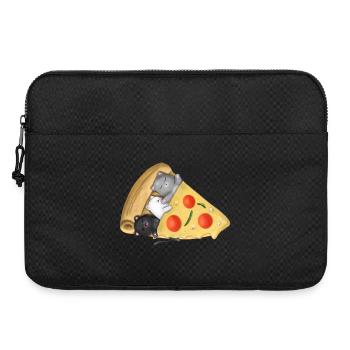 Des chats qui dorment à l’intérieur de la pizza cadeau mignon Kawaii pour la nourriture - Sacoche pour ordinateur portable 15 pouces - noir - Devant