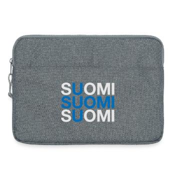 FINLANDE Suomi Drapeau finlandais - Sacoche pour ordinateur portable 15 pouces - gris chiné - Devant