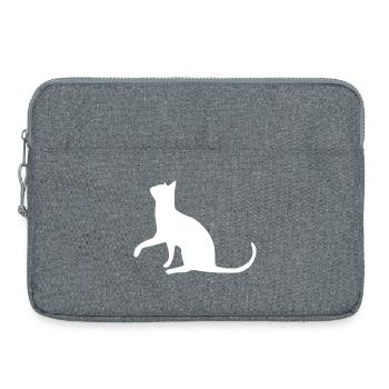 Katze Katze Katze Katze Katze Katze Mieze Pfote - Laptoptasche 15" - Grau meliert - Vorne
