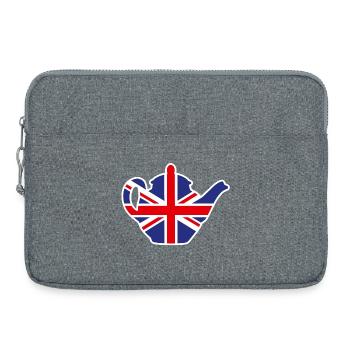 British United Kingdom teapot Union Jack - Sacoche pour ordinateur portable 15 pouces - gris chiné - Devant