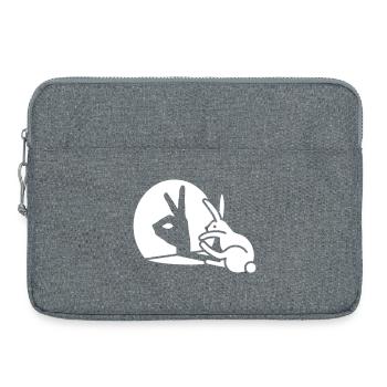 Lustige Kaninchen Hand Schatten Puppen Humor Pop Art - Laptoptasche 15" - Grau meliert - Vorne