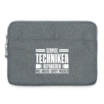 Service Technician Support Solution Slogan Service - Sacoche pour ordinateur portable 15 pouces - gris chiné - Devant