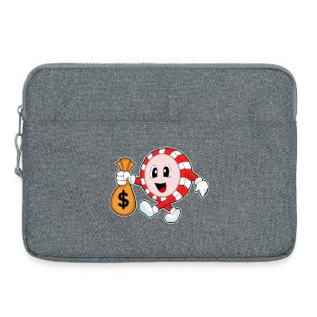 Jetons de poker poker - Sacoche pour ordinateur portable 15 pouces - gris chiné - Devant