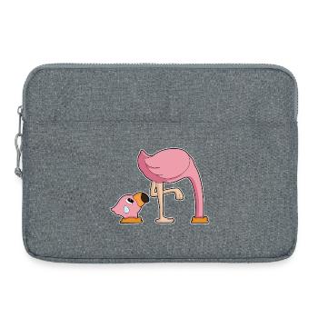 Flamingo Hole in the Ground - Laptop bag 15" - heather grey - Front