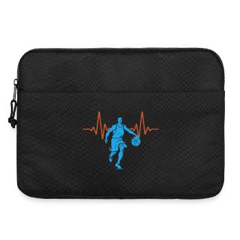 Herzschlag Basketball Puls EKG | Farben änderbar - Laptoptasche 15" - Schwarz - Vorne