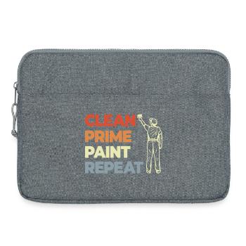 Clean Prime Paint Repeat - Laptop bag 15" - heather grey - Front