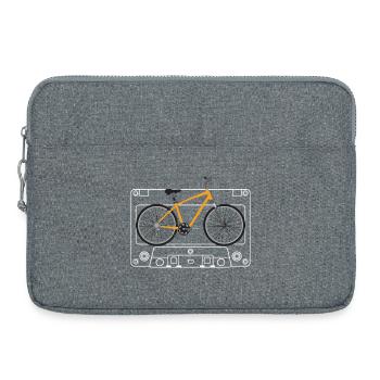 Dessin au trait de vélo orange - Sacoche pour ordinateur portable 15 pouces - gris chiné - Devant