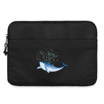 poisson baleine bleu vif dans l’océan avec fontaine - Sacoche pour ordinateur portable 15 pouces - noir - Devant