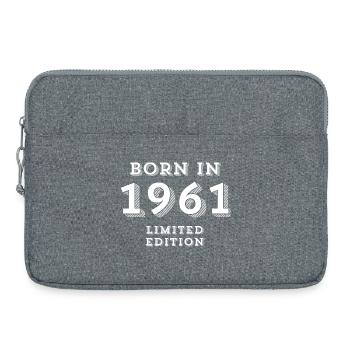 1961, Geburtsdatum, 63 Jahre alt, Geburt - Laptoptasche 15" - Grau meliert - Vorne