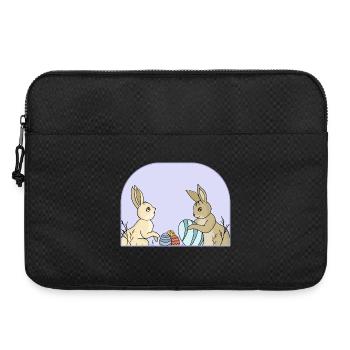 Lapins mignons avec des œufs - Sacoche pour ordinateur portable 15 pouces - noir - Devant