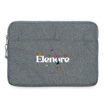 Schöner Mädchenname ELENORE mit Schmetterlingen  - Laptoptasche 15" - Grau meliert - Vorne