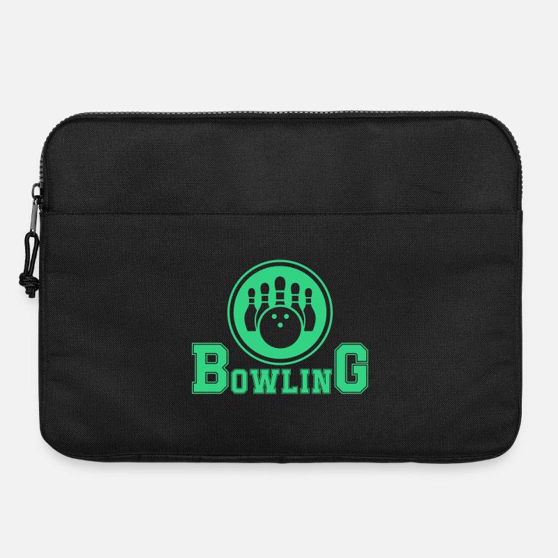 Conception de main de bowling rétro - Sacoche pour ordinateur portable 15 pouces - noir
