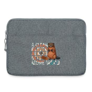 Sauberer Biber Holt Mehr Holz - Laptoptasche 15" - Grau meliert - Vorne