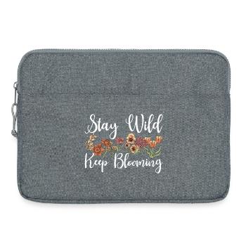 Restez sauvage Continuez à fleurir Floral - Sacoche pour ordinateur portable 15 pouces - gris chiné - Devant