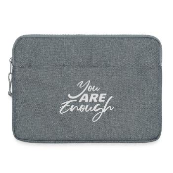 You Are Enough Self Love Motivational Quote - Laptop bag 15" - heather grey - Front