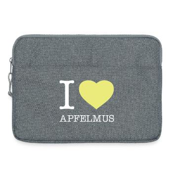 J’adore la compote de pommes - Sacoche pour ordinateur portable 15 pouces - gris chiné - Devant