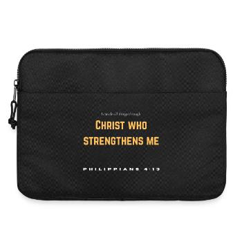 CHRIST STRENGTHENS - Laptop bag 15" - black - Front