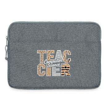 Computer Science Teacher Animal Pattern Style - Laptop bag 15" - heather grey - Front