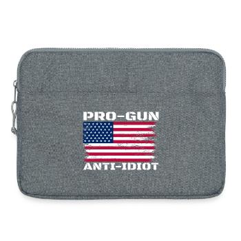 Pro-guns, anti-idiot - Laptop bag 15" - heather grey - Front