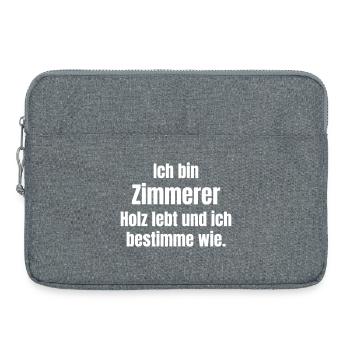 Ich bin Zimmerer – Holz liebt, ich bestimme - Laptoptasche 15" - Grau meliert - Vorne