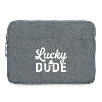 Glücklicher Typ mit Vierblattklee - Laptoptasche 15" - Grau meliert - Vorne