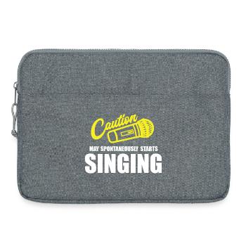 Caution My Spontaneity Starts Singing - Laptoptasche 15" - Grau meliert - Vorne