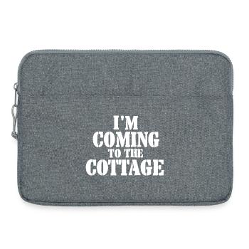 J’arrive au cottage - blanc - Sacoche pour ordinateur portable 15 pouces - gris chiné - Devant