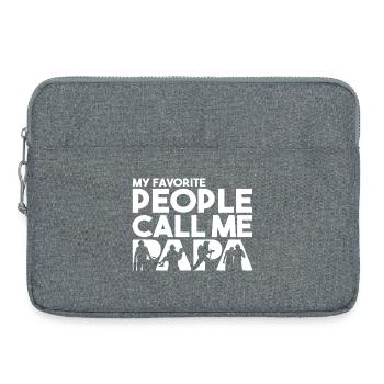 Mes personnes préférées m’appellent Papa Pompier - Sacoche pour ordinateur portable 15 pouces - gris chiné - Devant