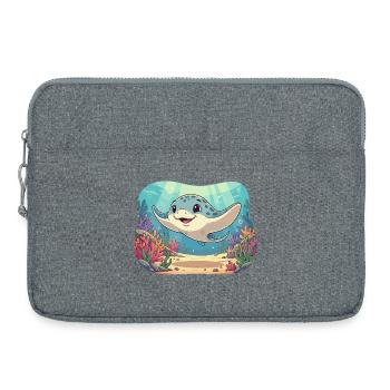 Fröhliche Manta im Riff - Laptoptasche 15" - Grau meliert - Vorne