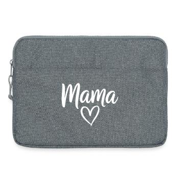 Mama Heart Script Logo - Laptop bag 15" - heather grey - Front