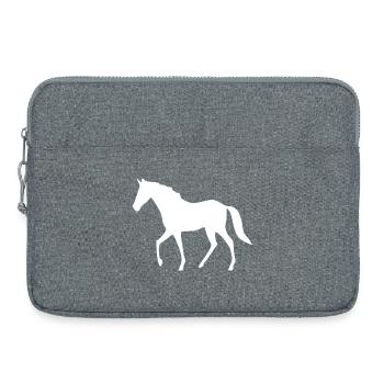 Silhouettes de chevaux Cavalier cadeau blanc - Sacoche pour ordinateur portable 15 pouces - gris chiné - Devant