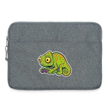 Chameleon Gamer Controller Videospiel-Maskottchen - Laptoptasche 15" - Grau meliert - Vorne