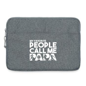 Mes préférés m’appellent papa du sport - Sacoche pour ordinateur portable 15 pouces - gris chiné - Devant