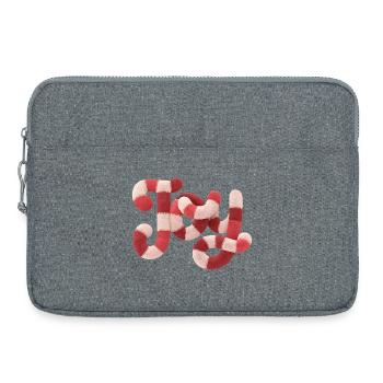 Weihnachts JOY Typografie Rot Weiß Motiv - Laptoptasche 15" - Grau meliert - Vorne