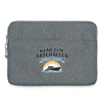 Klar zum Abschalten Boot Spruch für Freizeit - Laptoptasche 15" - Grau meliert - Vorne
