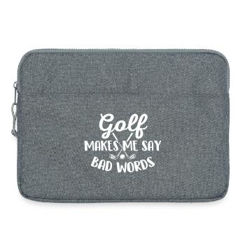 Le golf me fait dire des gros mots Humour - Sacoche pour ordinateur portable 15 pouces - gris chiné - Devant