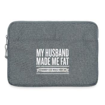 Mon mari m’a rendue grosse femme drôle en disant - Sacoche pour ordinateur portable 15 pouces - gris chiné - Devant