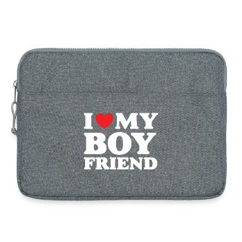 I Love My Boyfriend - Laptop bag 15" - heather grey - Front