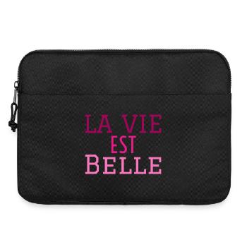 la vie est belle - Sacoche pour ordinateur portable 15 pouces - noir - Devant