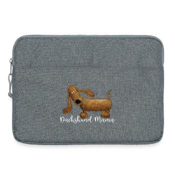 Dachshund Mama Für Dackel Frauchen - Laptoptasche 15" - Grau meliert - Vorne