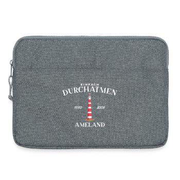 Ameland, Einfach mal Durchatmen, Zeichnung - Laptoptasche 15" - Grau meliert - Vorne