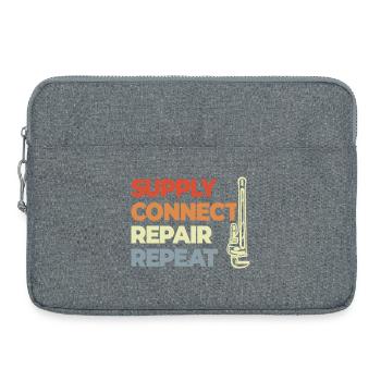 Dicton de plombier - Sacoche pour ordinateur portable 15 pouces - gris chiné - Devant