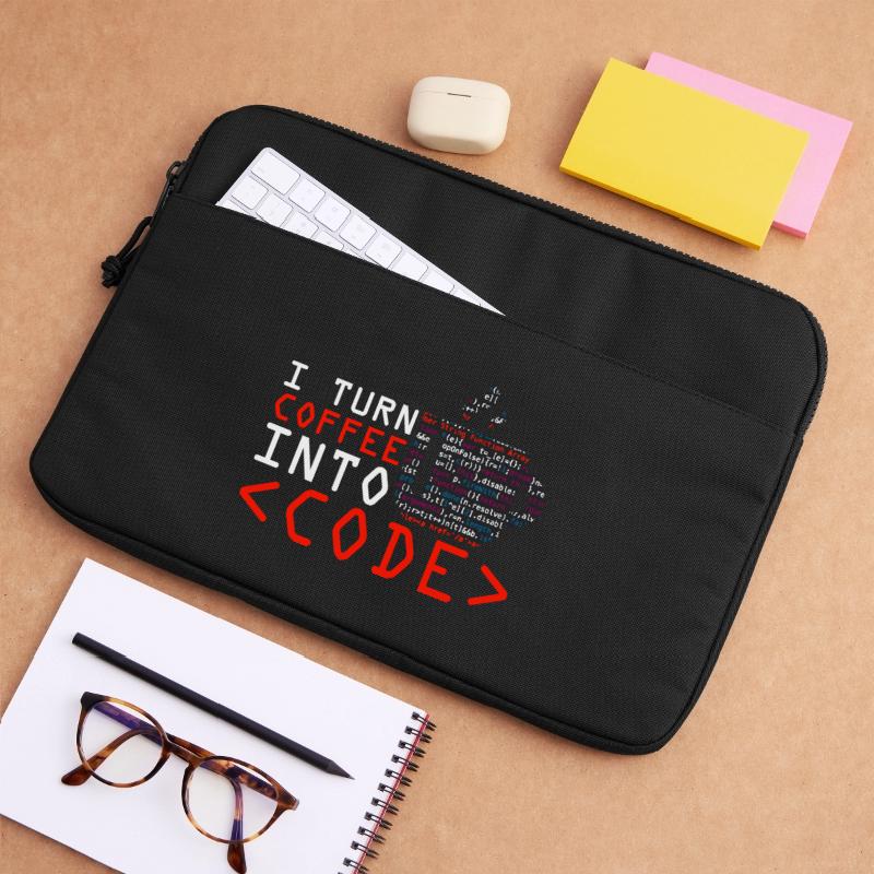 Programmers generate code from coffee Laptop bag 15"