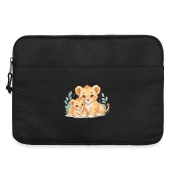 cuddling lion cubs - Laptop bag 15" - black - Front