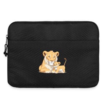 Maman lion avec enfant - Sacoche pour ordinateur portable 15 pouces - noir - Devant