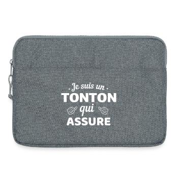 T-shirt Humor Tonton Confidence - Sacoche pour ordinateur portable 15 pouces - gris chiné - Devant