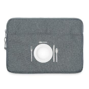 Table setting with empty plate & cutlery - Laptop bag 15" - heather grey - Front
